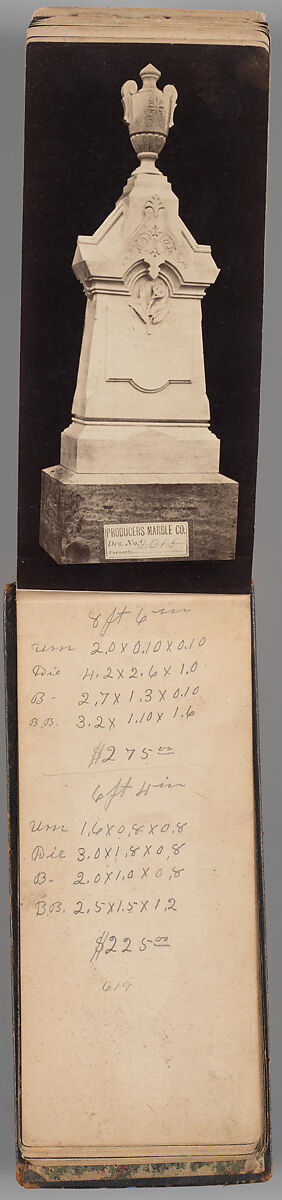 [Vermont Marble Tombstone Catalogue], Unknown (American), Albumen silver prints
