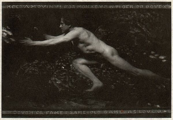 Keep a Movin'! For Monkey * Fan * Tiger or Dove: Dough or Fame: Same Old Game as Love, Frank Eugene (American, New York 1865–1936 Munich), Photogravure 