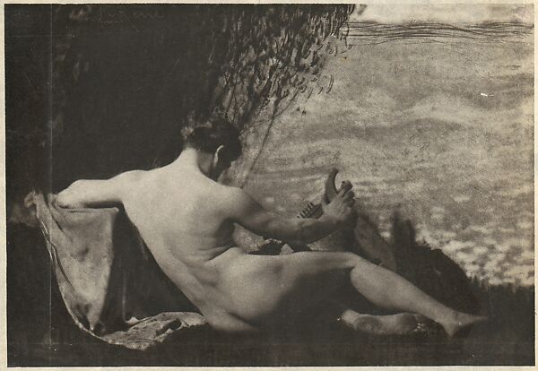 Nude Man with Harp, Frank Eugene (American, New York 1865–1936 Munich), Photogravure 