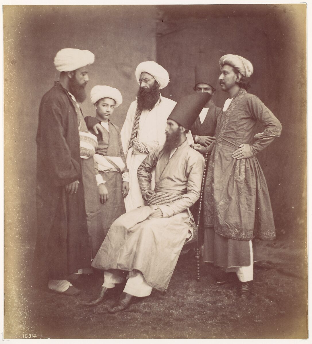 [Six East Indian Men], Francis Frith (British, Chesterfield, Derbyshire 1822–1898 Cannes, France), Albumen silver print from glass negative 
