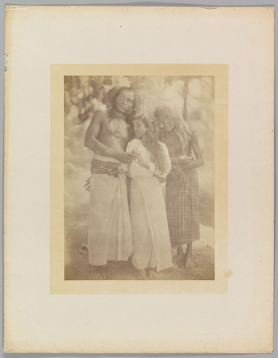 [Ceylonese Group by a Tree], Julia Margaret Cameron (British (born India), Calcutta 1815–1879 Kalutara, Ceylon), Albumen silver print from glass negative 