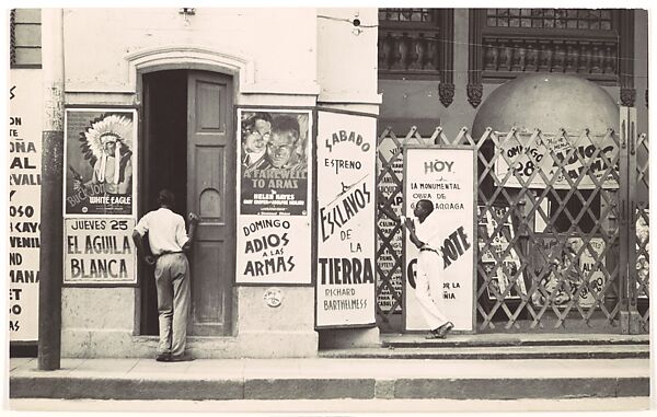 [Cinema Entrance with Movie Poster ("A Farewell to Arms"), Havana], Walker Evans (American, St. Louis, Missouri 1903–1975 New Haven, Connecticut), Gelatin silver print 