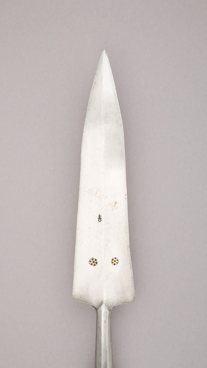 Partisan, Steel, wood (beech), textile (silk), brass, Italian, probably Venice