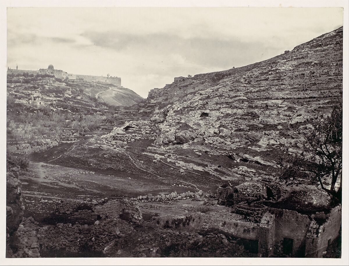 Mount Moriah, Jerusalem, from the Well of En Rogel, Francis Frith (British, Chesterfield, Derbyshire 1822–1898 Cannes, France), Albumen silver print from glass negative 