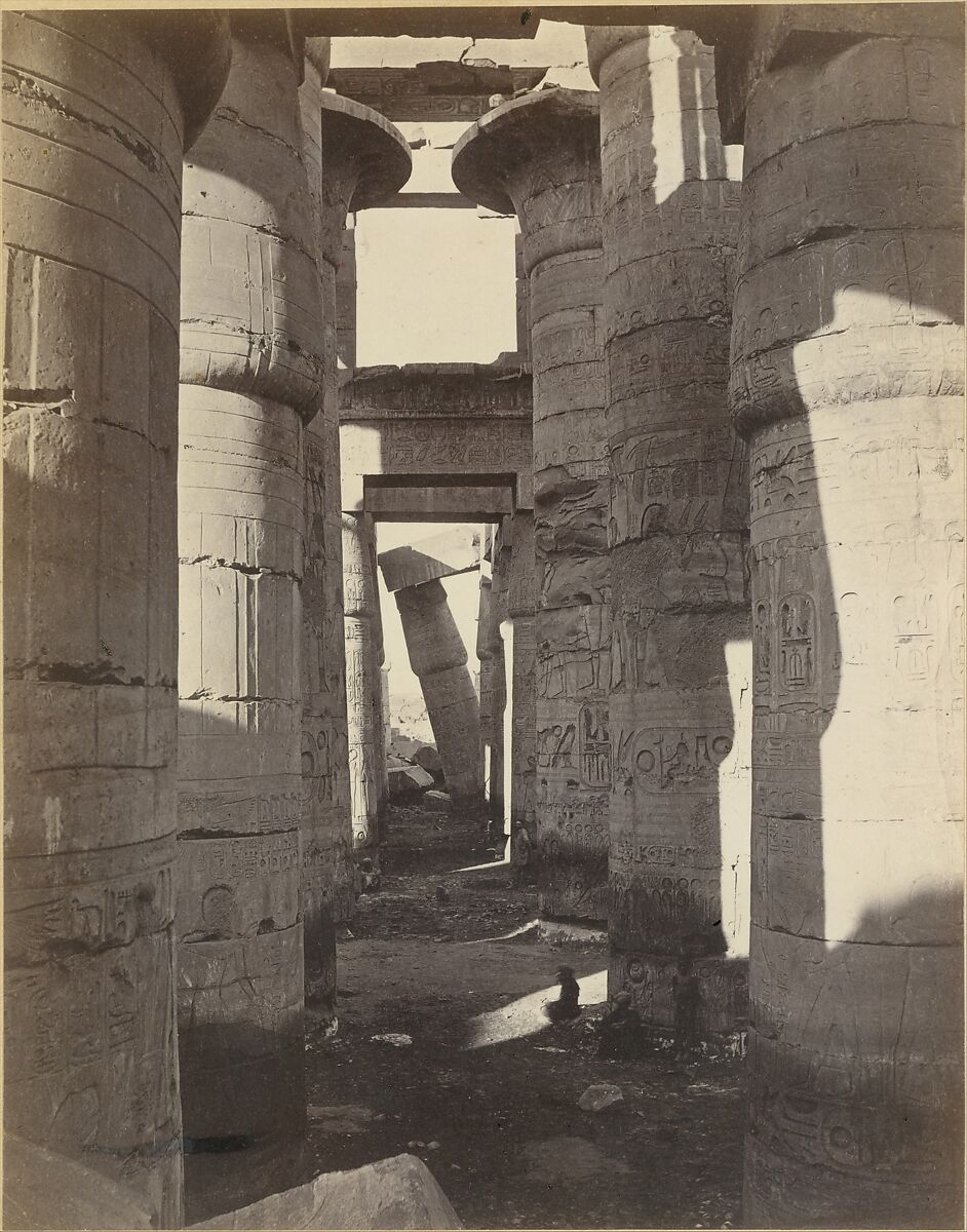 Haute-Egypt, Salle Hypostyle à Karnak, Adolphe Braun (French, Besançon 1811–1877 Dornach), Albumen silver print 