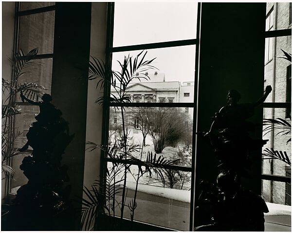 [Out a Gallery Window in Winter], Bruce Davidson (American, born 1933), Gelatin silver print 