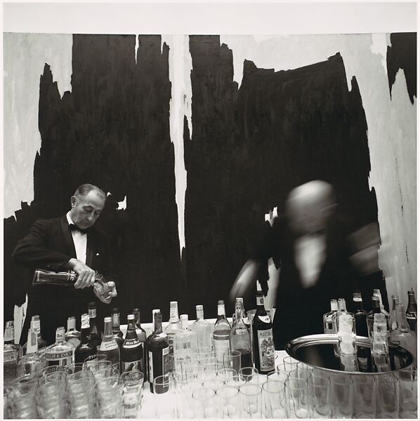 [Two Bartenders at a Museum Opening], Bruce Davidson (American, born 1933), Gelatin silver print 