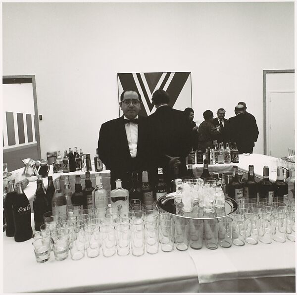 [Bartender at an Opening at the Metropolitan Museum of Art], Bruce Davidson (American, born 1933), Gelatin silver print 