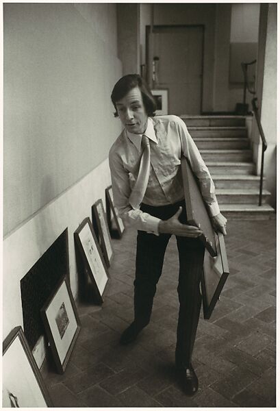 [John McKendry on Blumenthal Balcony, Metropolitan Museum of Art], Bruce Davidson (American, born 1933), Gelatin silver print 