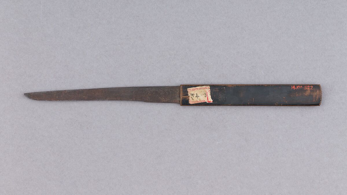 Knife Handle (Kozuka) with Blade, Iron, copper, gold, Japanese