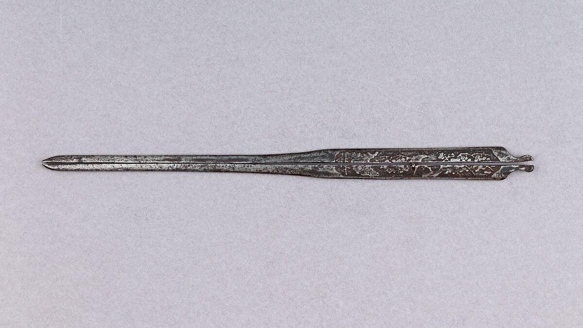 Split Hair Dressing Tool (Kogai), Iron, Japanese 