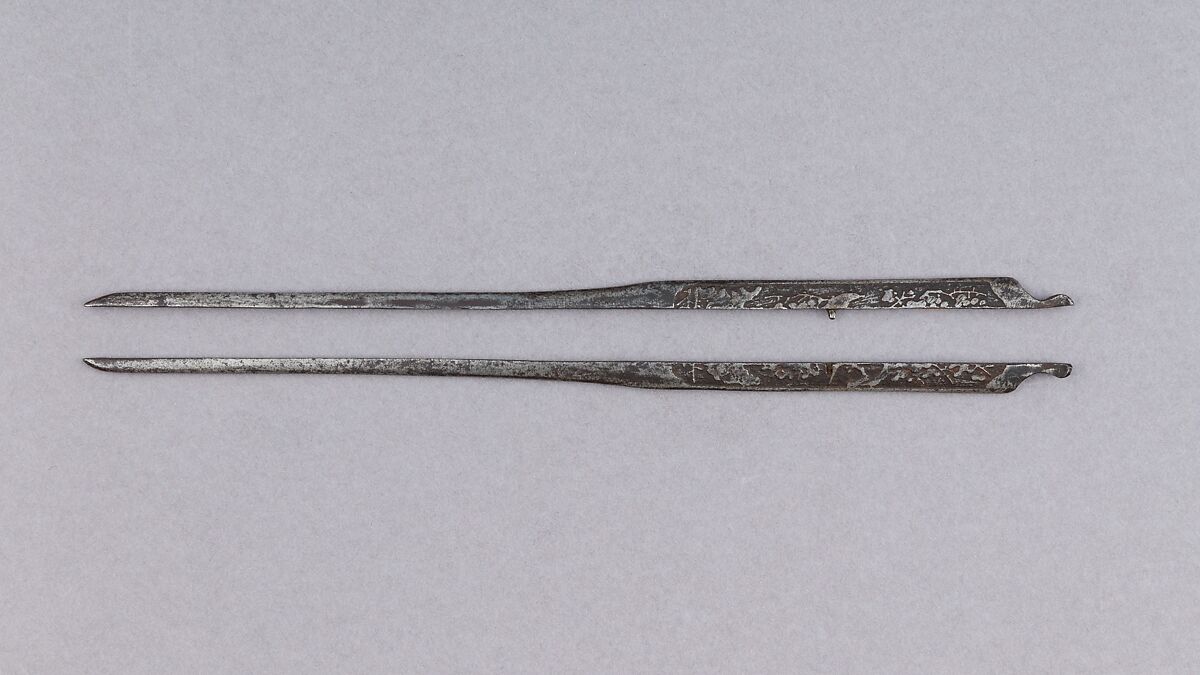 Split Hair Dressing Tool (Kogai), Iron, Japanese