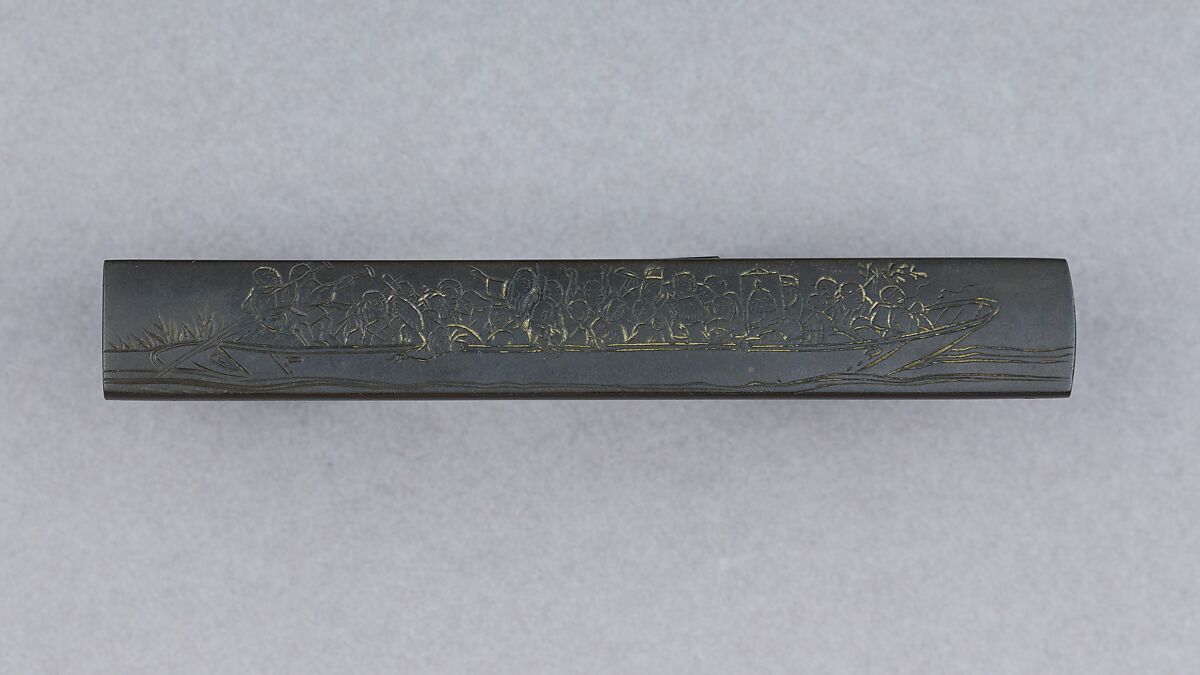 Knife Handle (Kozuka), Copper-silver alloy (shibuichi), Japanese 