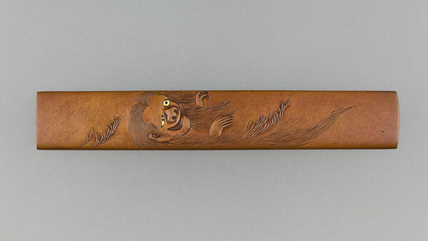 Knife Handle (Kozuka), Copper, gold, copper-gold alloy (shakudō), Japanese 