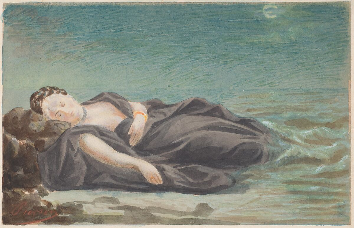 Virginie, Pierre-Louis Pierson (French, 1822–1913), Salted paper print from glass negative with applied color 