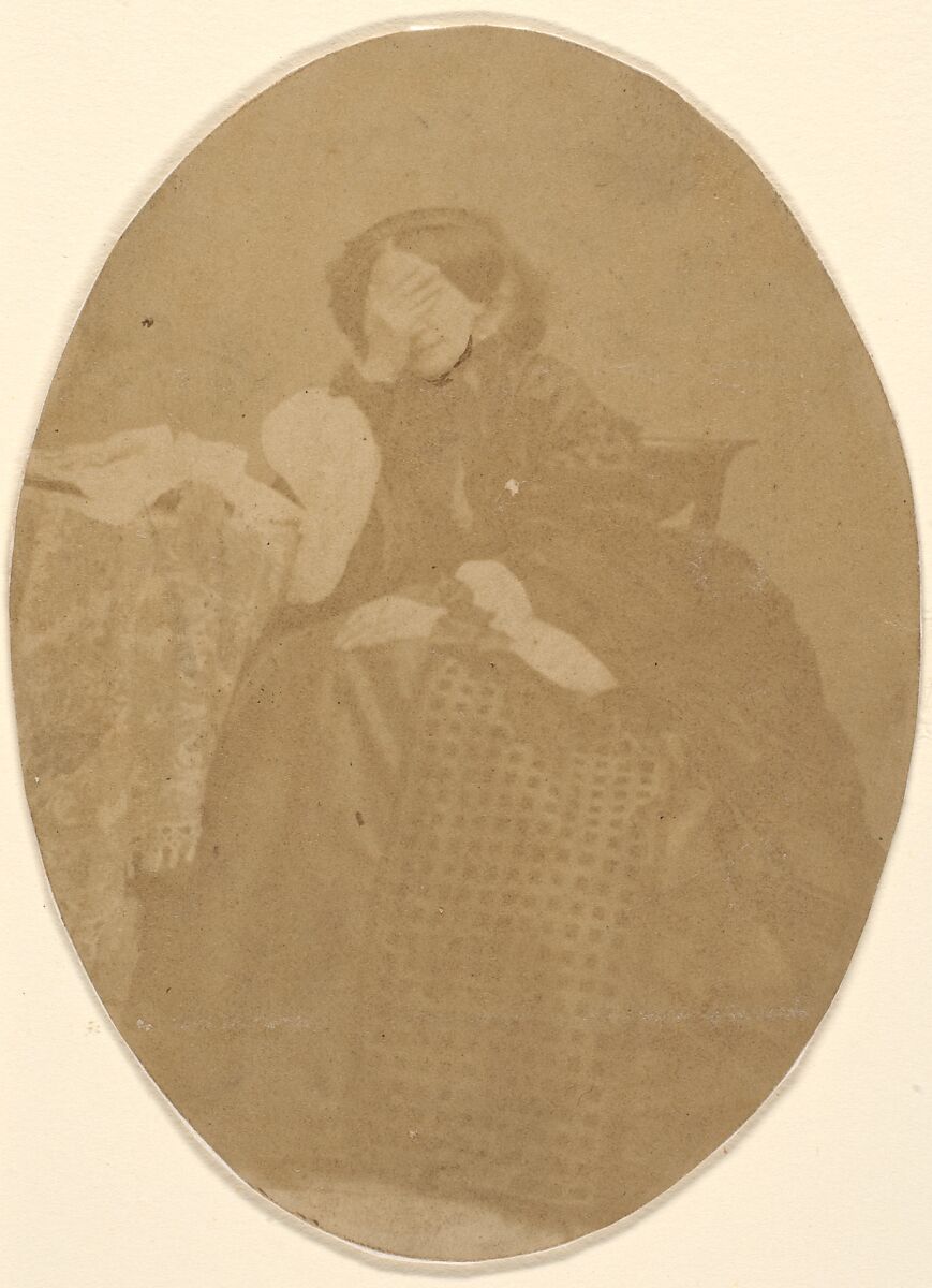 [La Comtesse at Table with Hand to Face], Pierre-Louis Pierson (French, 1822–1913), Albumen silver print from glass negative 