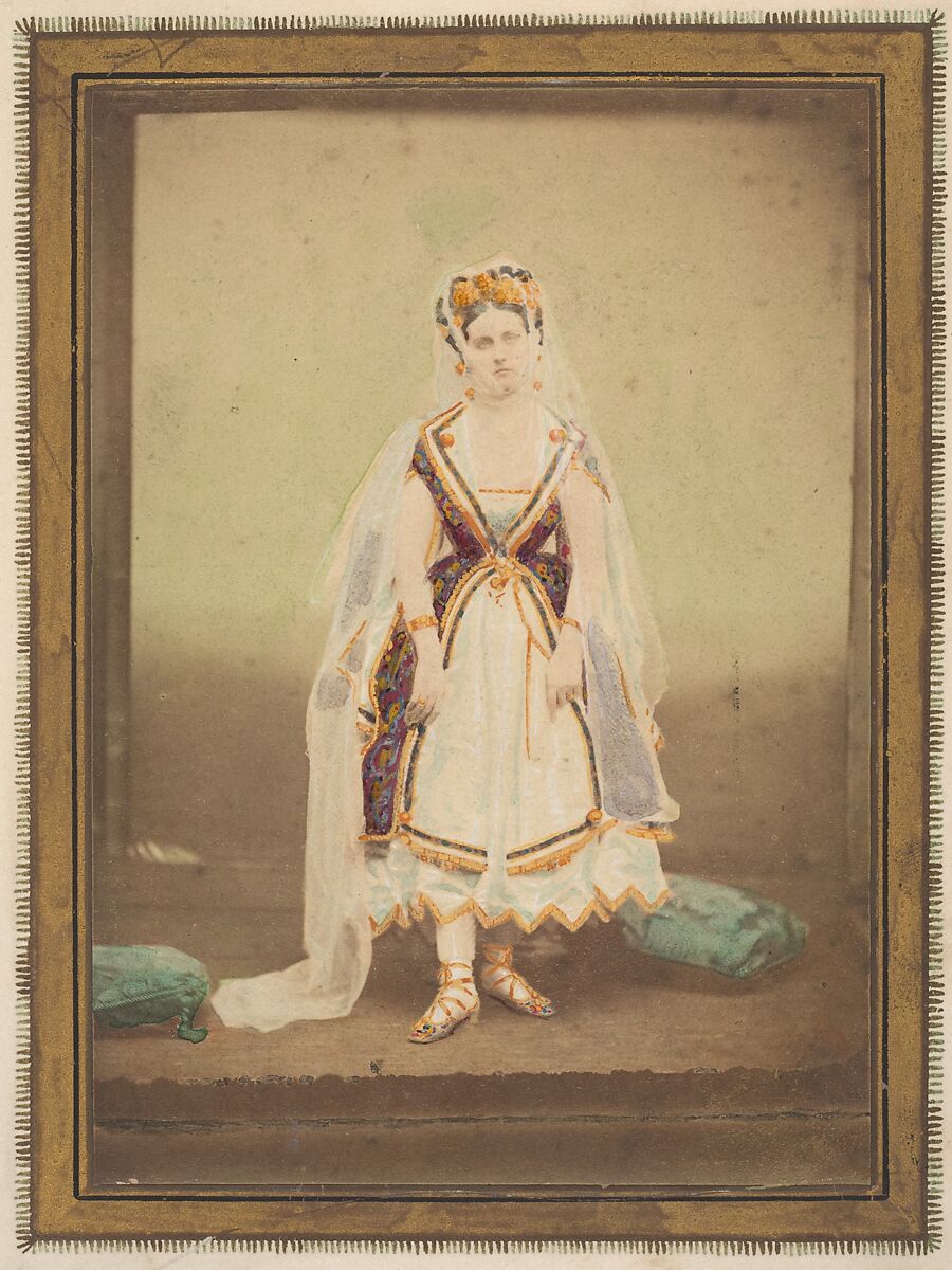 [La Comtesse in robe de piqué‚ or as Judith (?)], Pierre-Louis Pierson (French, 1822–1913), Albumen silver print from glass negative with applied color 
