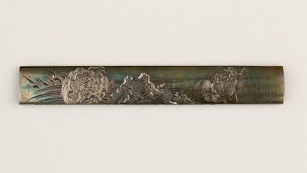 Knife Handle (Kozuka), Silver, Japanese 