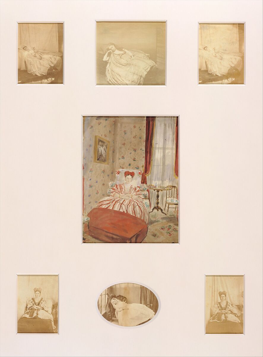 Convalescente (colorieè), Pierre-Louis Pierson (French, 1822–1913), Albumen silver print from glass negative overpainted with watercolor 