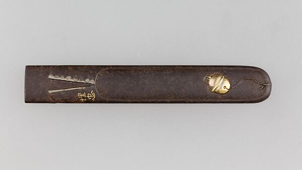 Knife Handle (Kozuka), Iron, gold, silver, Japanese 