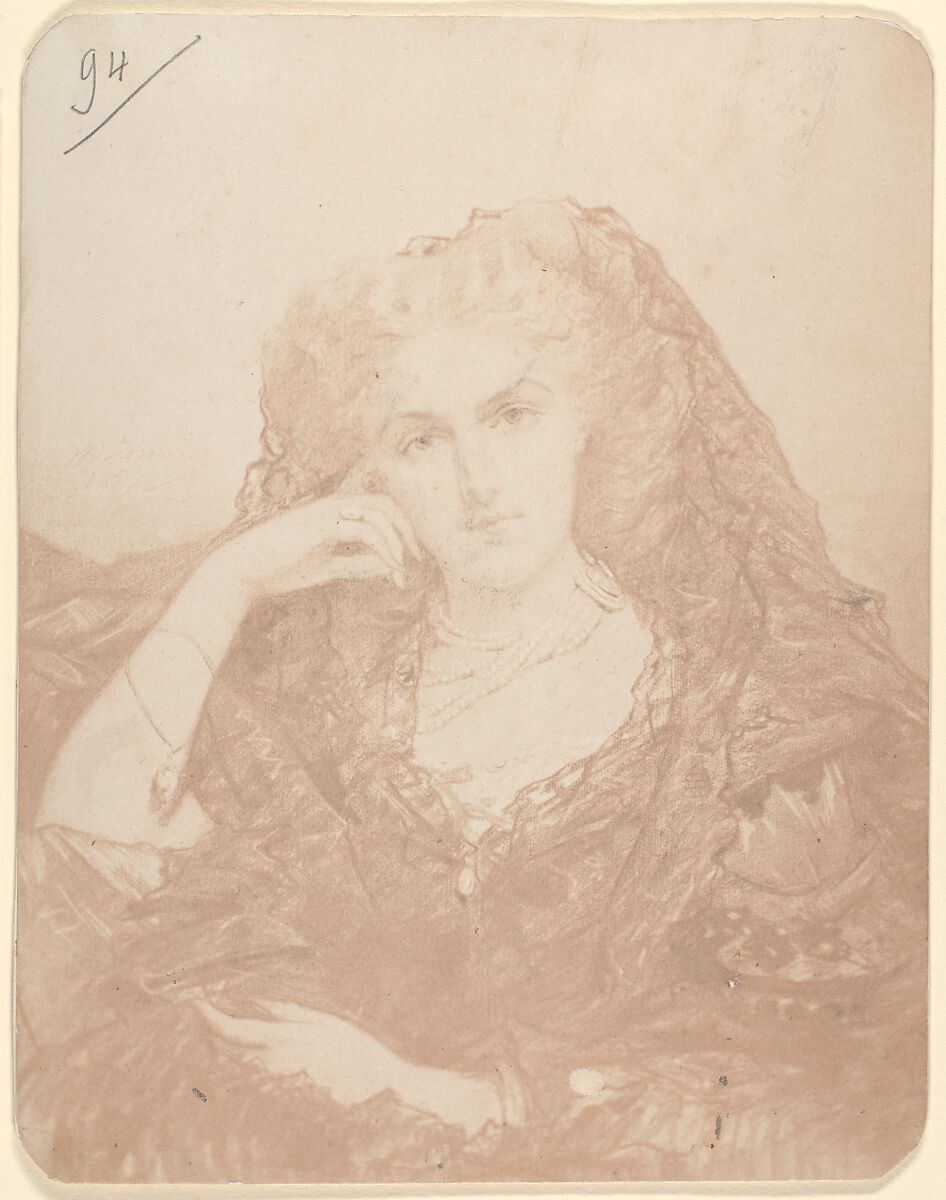 Reine d'Etrurie (colorieè), Pierre-Louis Pierson (French, 1822–1913), Salted paper print from glass negative 