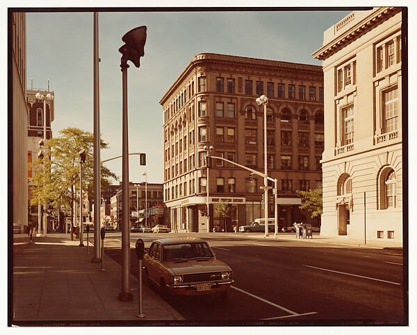 Lincoln Street and Riverside Street, Spokane, Washington, Stephen Shore (American, born 1947), Chromogenic print 