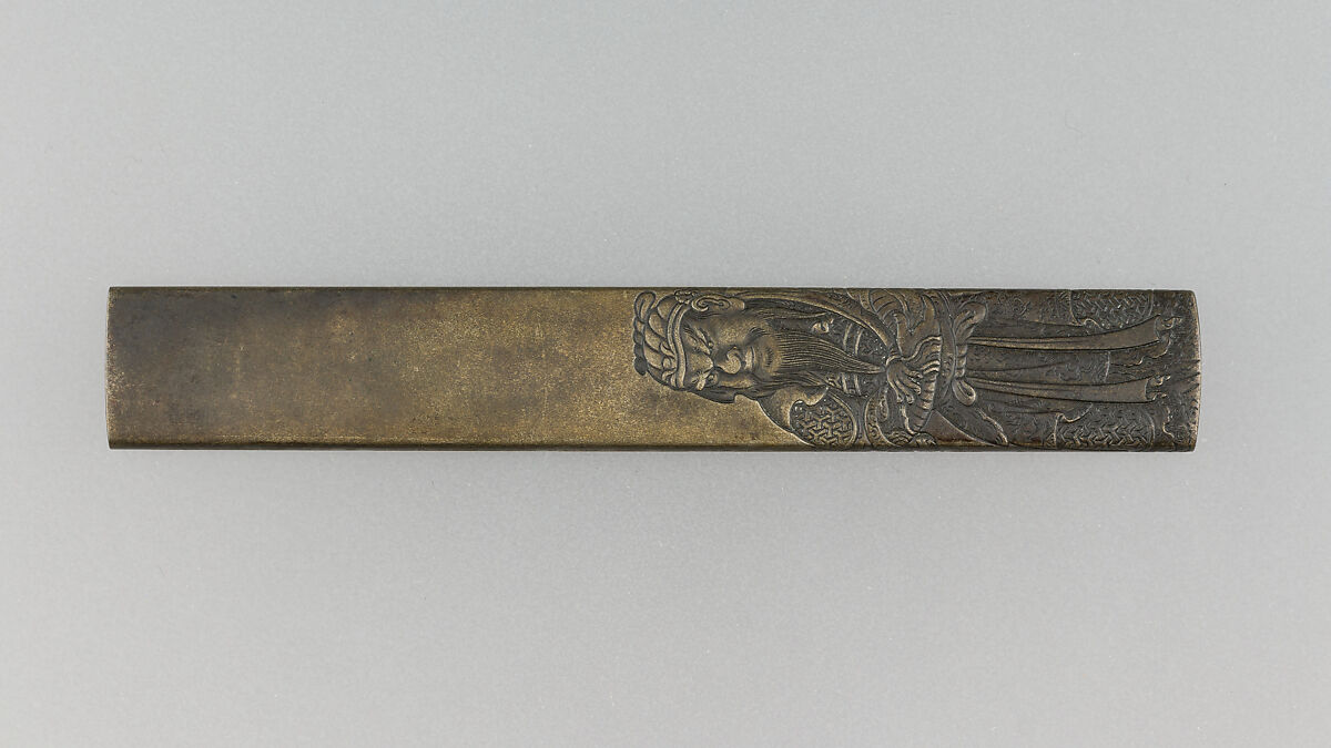 Knife Handle (Kozuka), Copper-silver alloy (shibuichi), Japanese 