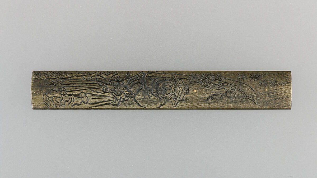 Knife Handle (Kozuka), Copper-silver alloy (shibuichi), Japanese