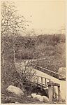 [Trees, a Country Road, a Stream, and a Church from the Side], Unknown, Albumen silver print
