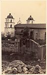 [Trees, a Country Road, a Stream, and a Church from the Side], Unknown, Albumen silver print