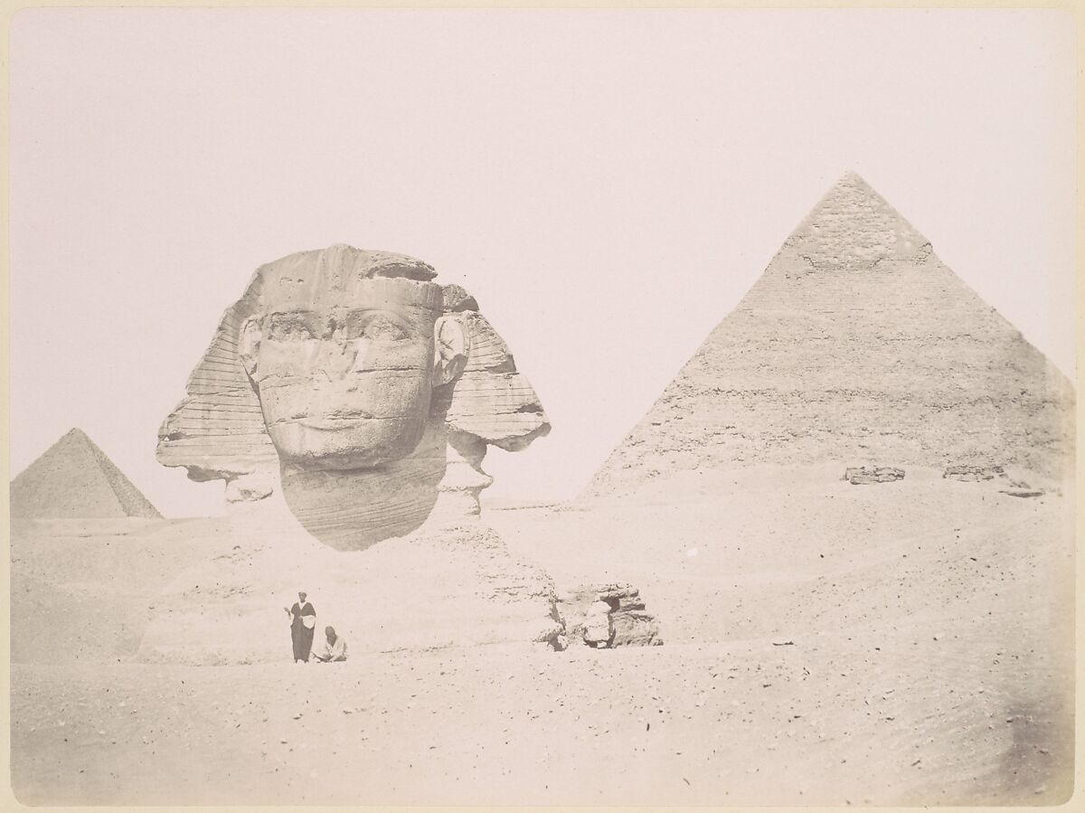 Pyramides et le Sphinx, Félix Bonfils (French, 1831–1885), Albumen silver print 