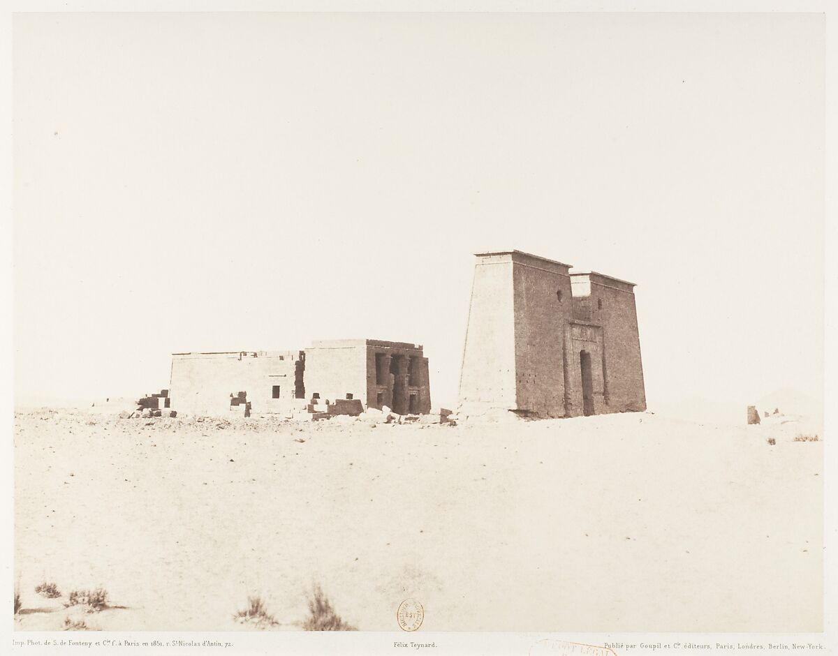 Dakkeh (Pselcis), Vue Générale du Temple, Félix Teynard (French, 1817–1892), Salted paper print from paper negative 