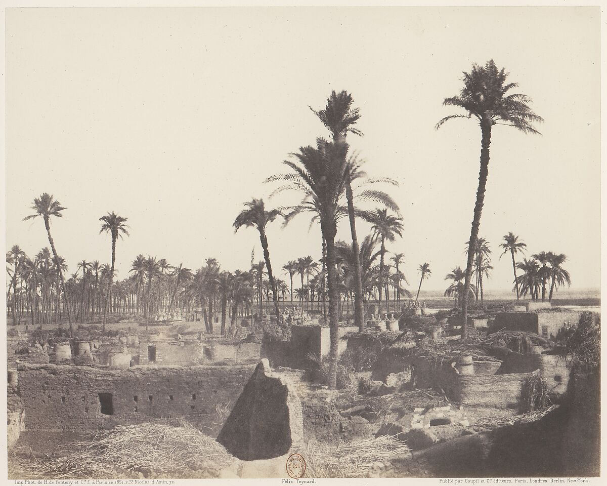 Abâzîz, Intérieur d'un Village Arabe, Félix Teynard (French, 1817–1892), Salted paper print from paper negative 