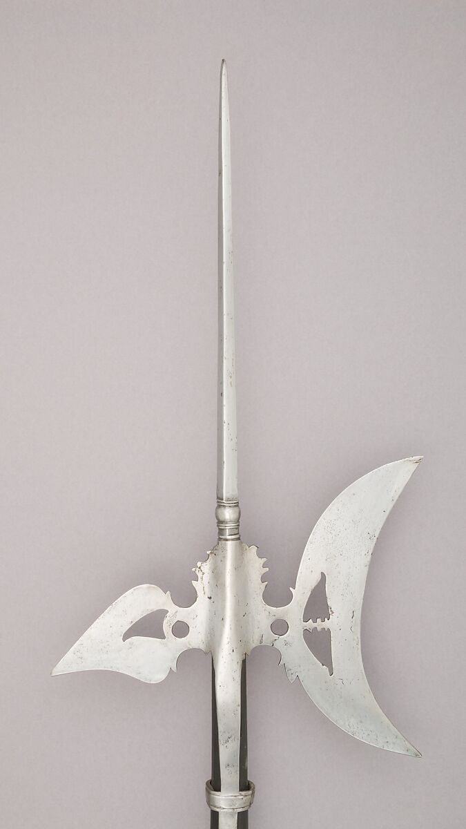 Halberd, Steel, wood (pine), possibly Flemish