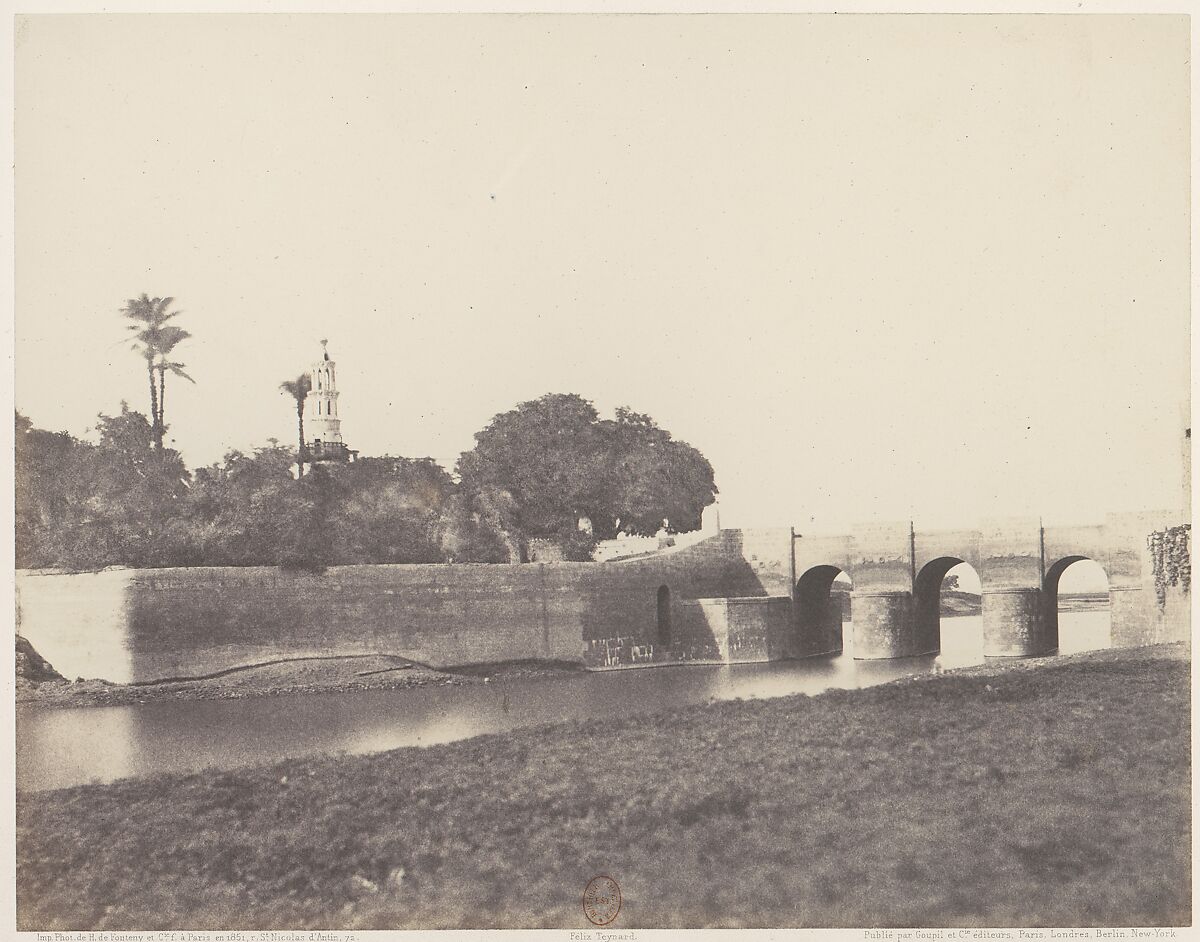 Syout, Pont Sur le Grand Canal, Félix Teynard (French, 1817–1892), Salted paper print from paper negative 