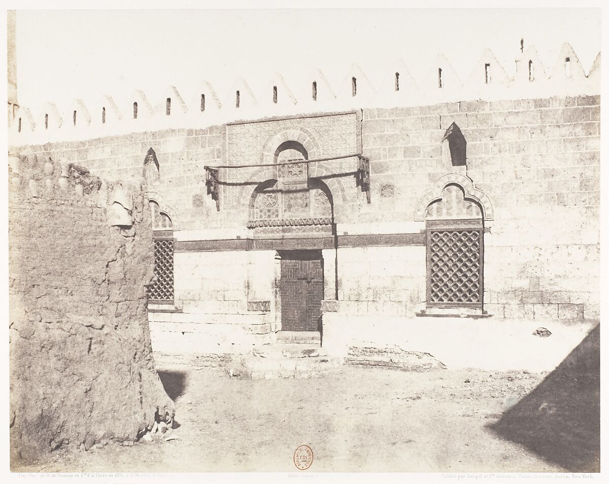 Souâdj, Tombeau de Mouràd-Bey - Entrée de la Mosquée, Félix Teynard (French, 1817–1892), Salted paper print from paper negative 