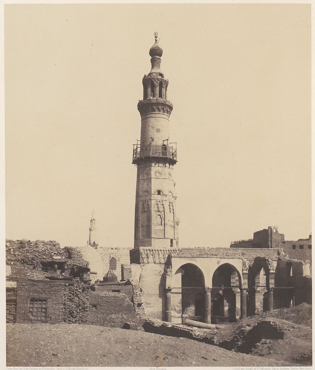 Djirdjeh, Mosquée en Ruines Sur le Bord du Nil, Félix Teynard (French, 1817–1892), Salted paper print from paper negative 