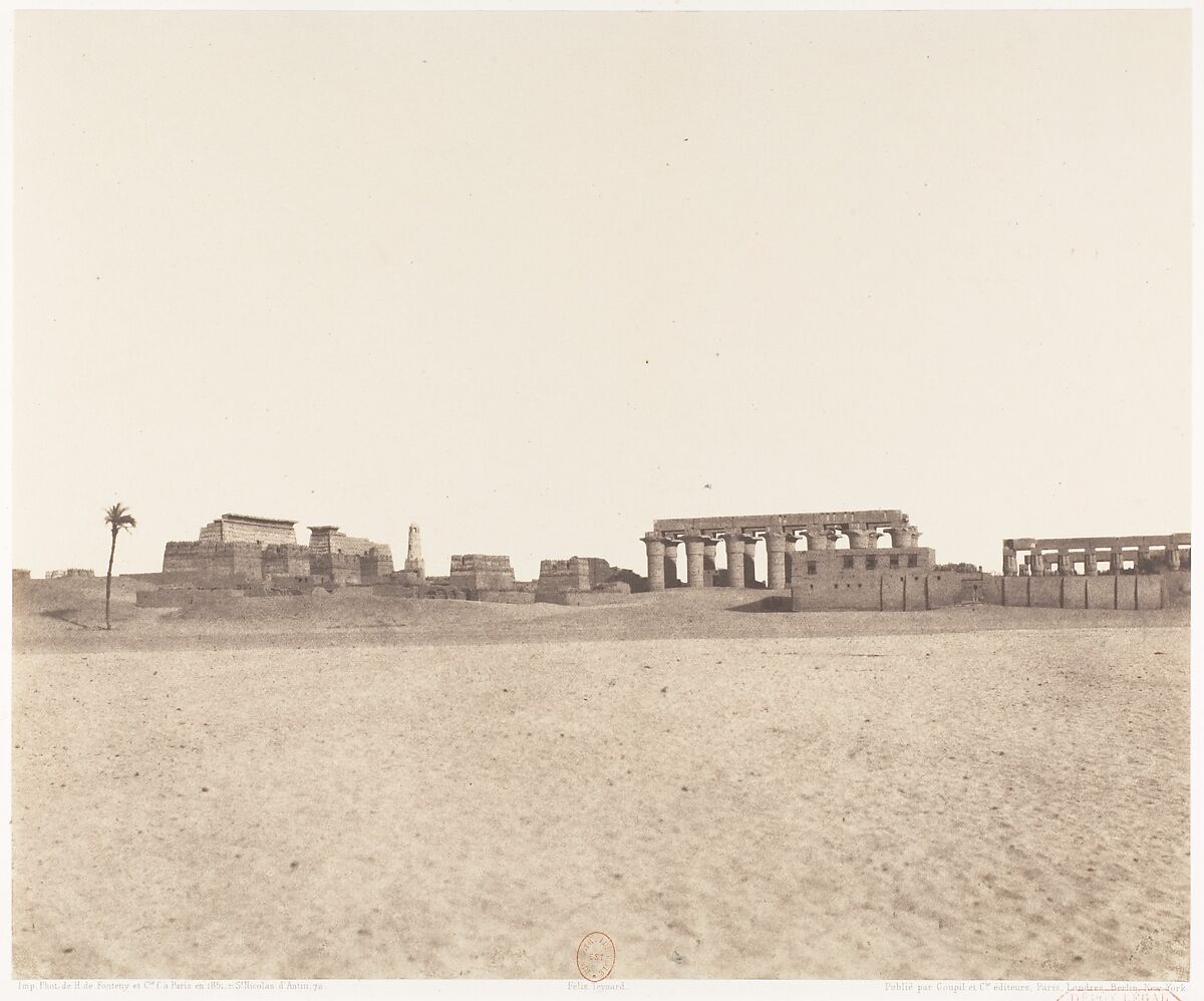Louksor (Thèbes), Vue Générale des Ruines, Félix Teynard (French, 1817–1892), Salted paper print from paper negative 