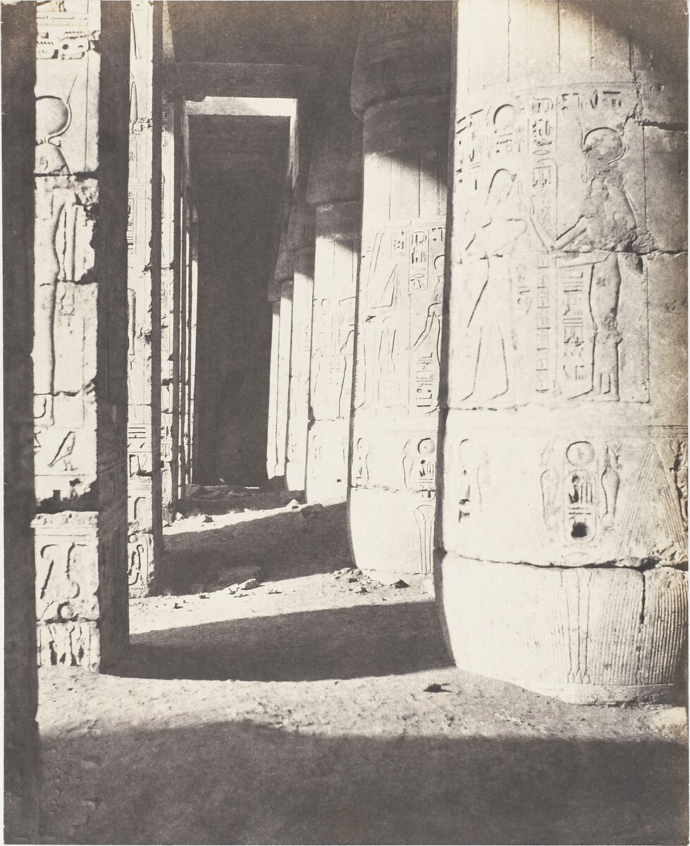 Médînet-Abou (Thèbes), Constructions Postérieures - Deuxieme Cour - Galerie Nord-Ouest, Félix Teynard (French, 1817–1892), Salted paper print from paper negative 