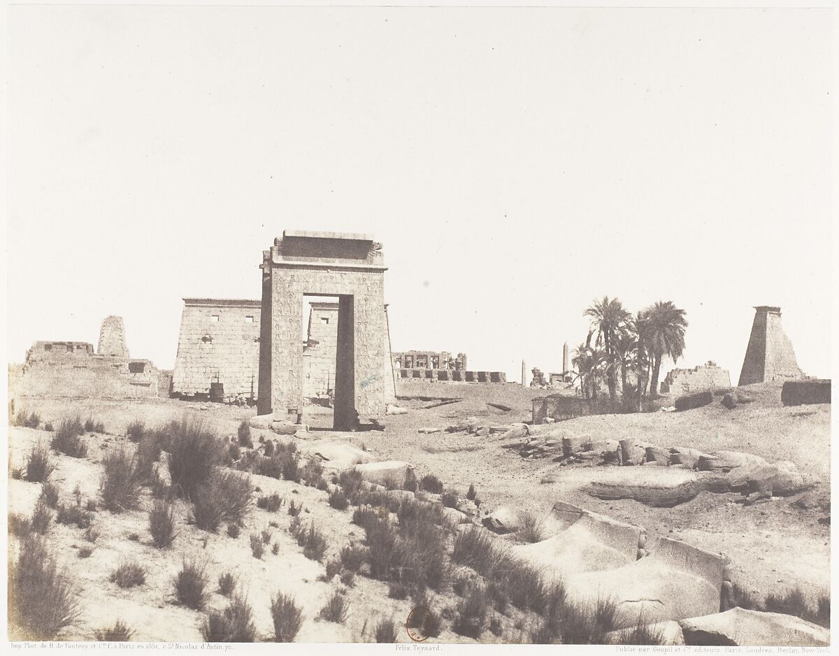 Karnak (Thèbes), Vue Générale des Ruines Prise du Point B, Félix Teynard (French, 1817–1892), Salted paper print from paper negative 