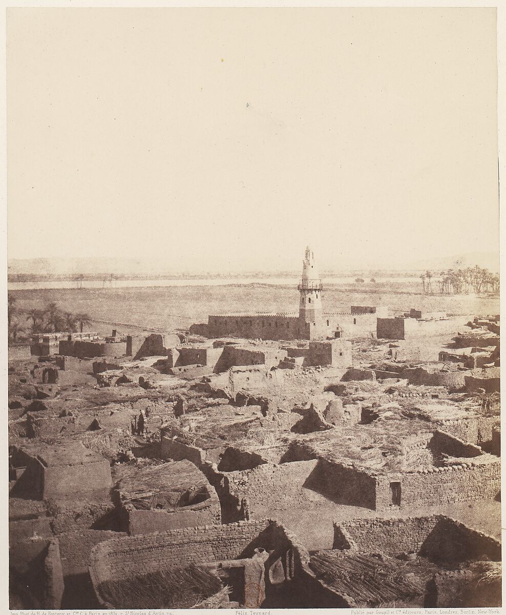 Edfou, Aspect Générale de la Ville Vue de la Plateforme Centrale du Pylône, Félix Teynard (French, 1817–1892), Salted paper print from paper negative 