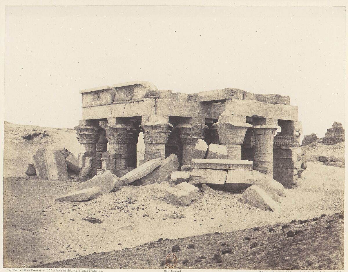 Kôm-Ombou (Ombos), Vue Générale des Ruines, Félix Teynard (French, 1817–1892), Salted paper print from paper negative 
