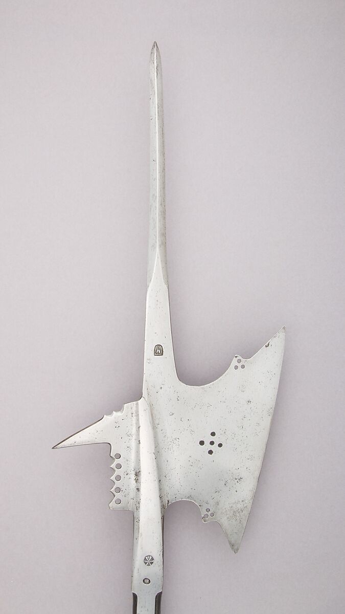 Halberd, Steel, wood (oak), iron, Swiss or German