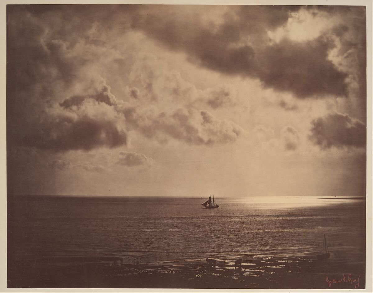 Brig on the Water, Gustave Le Gray (French, 1820–1884), Albumen silver print from glass negative 