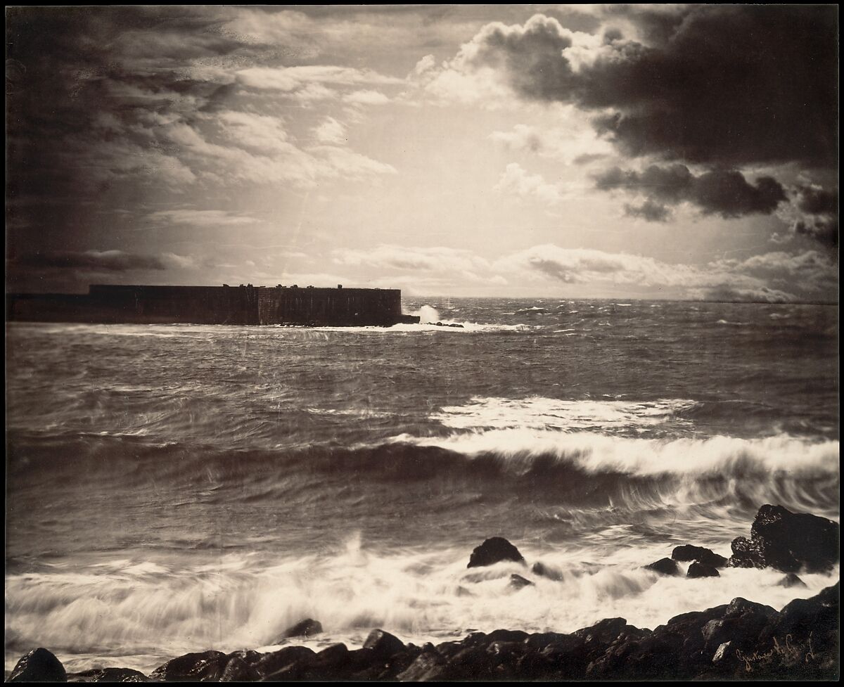 [The Great Wave, Sète], Gustave Le Gray (French, 1820–1884), Albumen silver print from glass negative