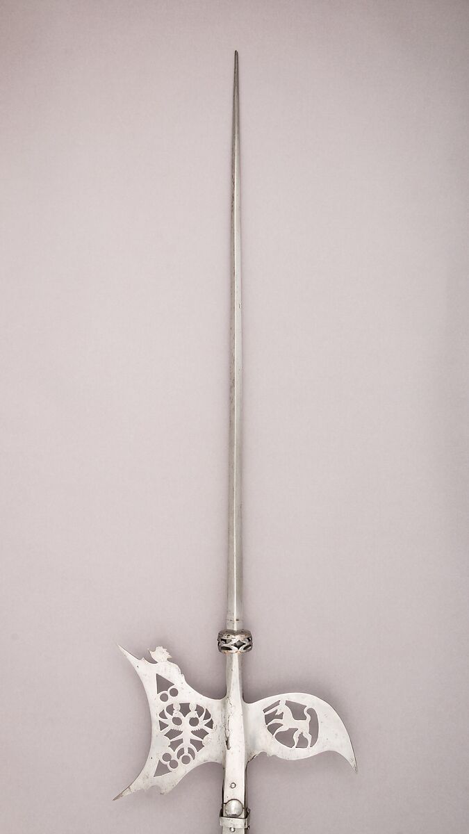Halberd, Steel, wood (beech), probably German