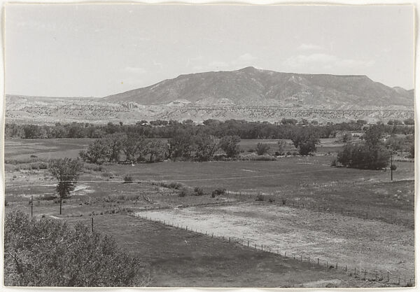 [Looking from Bedroom at Abiquiu Towards Rio Chama, New Mexico], Georgia O&#39;Keeffe (American, Sun Prairie, Wisconsin 1887–1986 Santa Fe, New Mexico), Gelatin silver print 