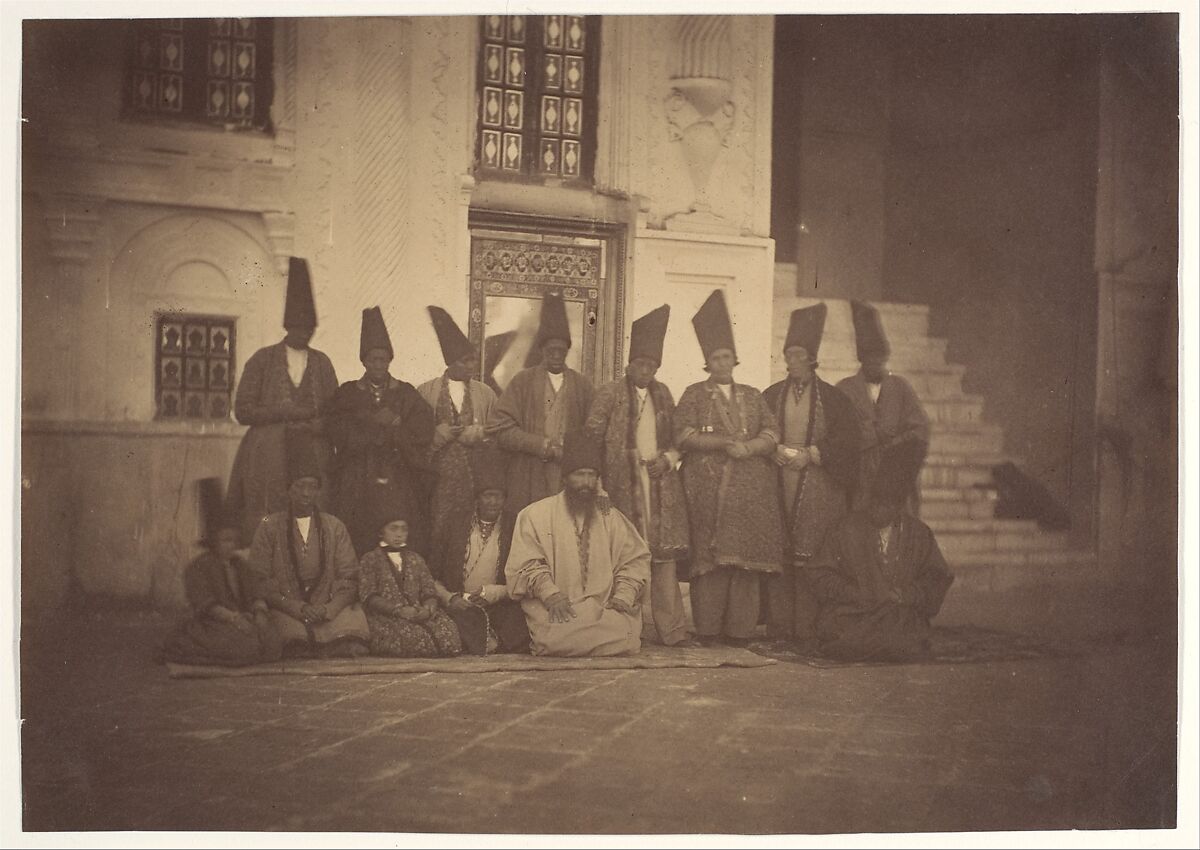 [In the Mosque of the Damegan/The Eunuchs], Possibly by Luigi Pesce (Italian, 1818–1891), Albumen silver print from paper negative 