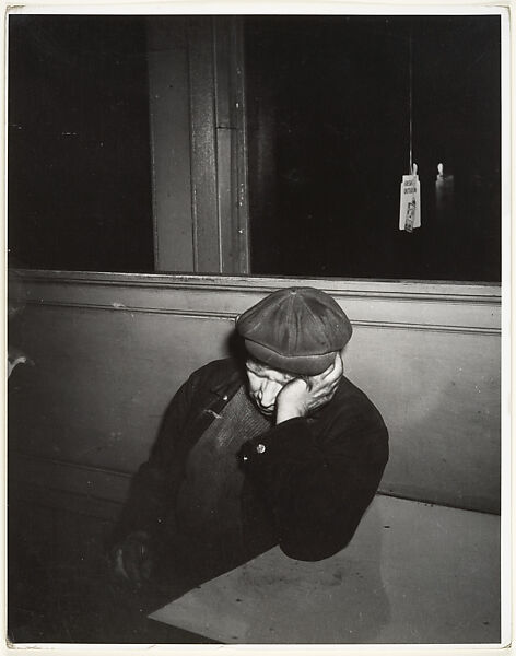 Sleeping at the Bar, Weegee (American (born Austria-Hungary), Złoczów (Zolochiv, Ukraine) 1899–1968 New York), Gelatin silver print 