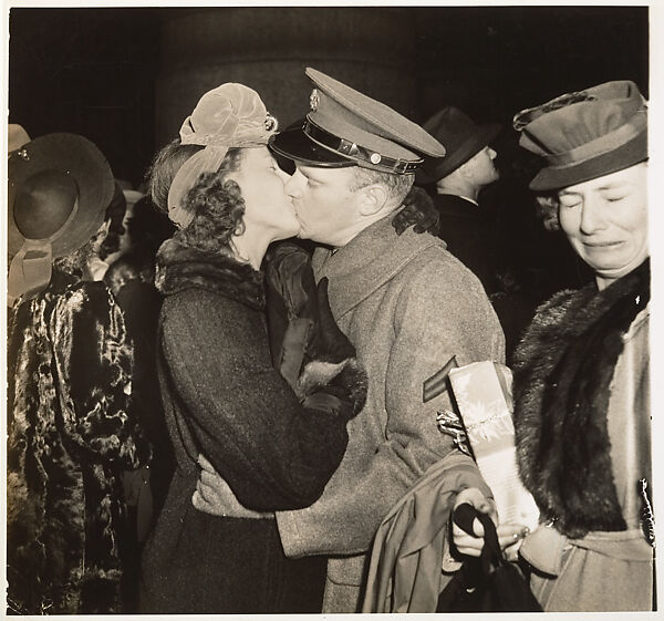 Soldier's Farewell, Weegee (American (born Austria-Hungary), Złoczów (Zolochiv, Ukraine) 1899–1968 New York), Gelatin silver print 